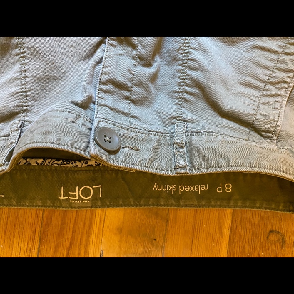 Loft olive green ankle pants